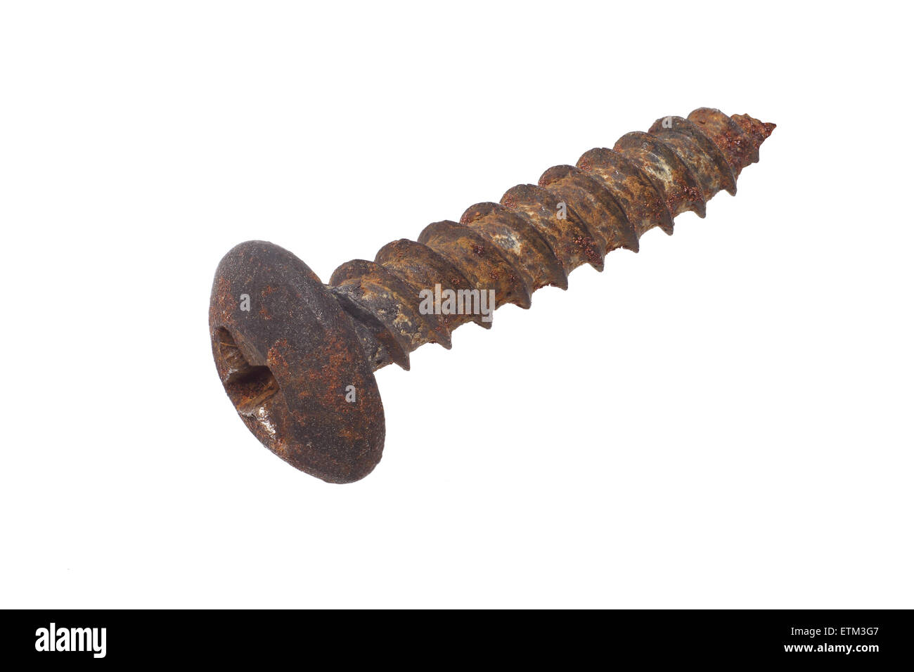 Rusty Screw on White Background Stock Photo Alamy