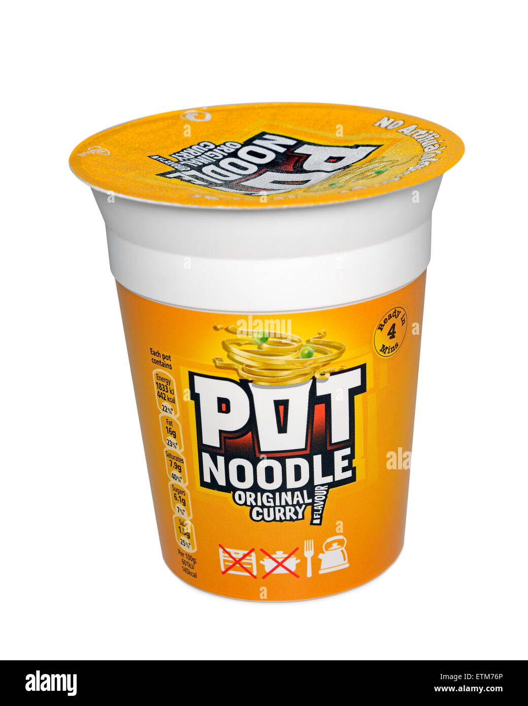 Pot Noodle, Cut Out. Stock Photo