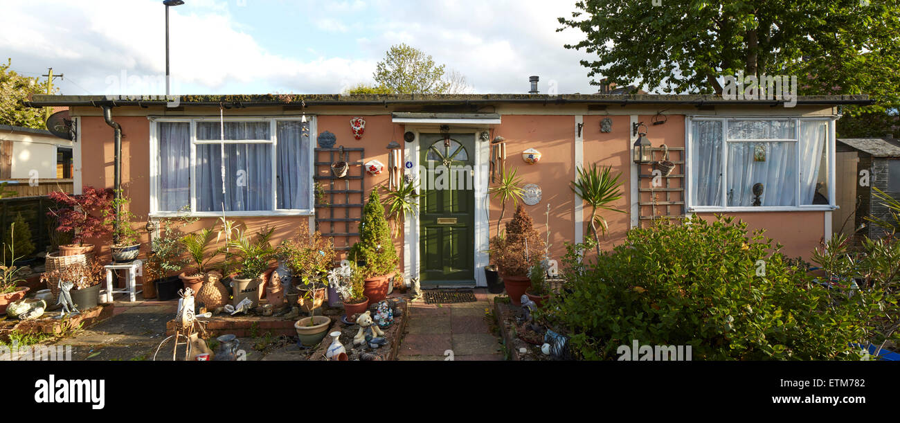 Prefabricated bungalow at Excalibur Estate Catford London. Excalibur Estate, post war