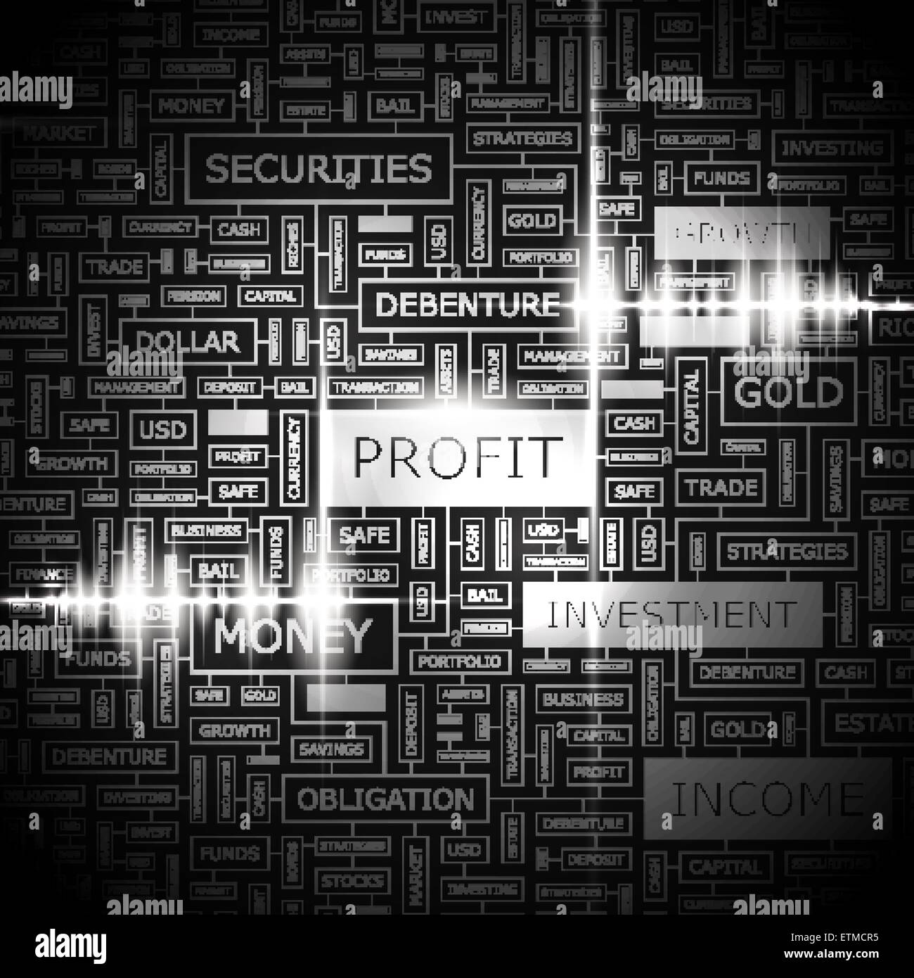 PROFIT. Concept illustration. Graphic tag collection. Wordcloud collage. Stock Vector