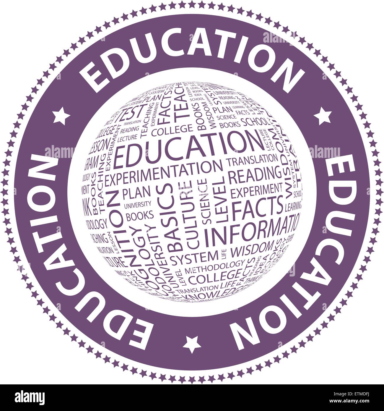 EDUCATION. Word cloud illustration. Tag cloud concept collage. Stock Vector