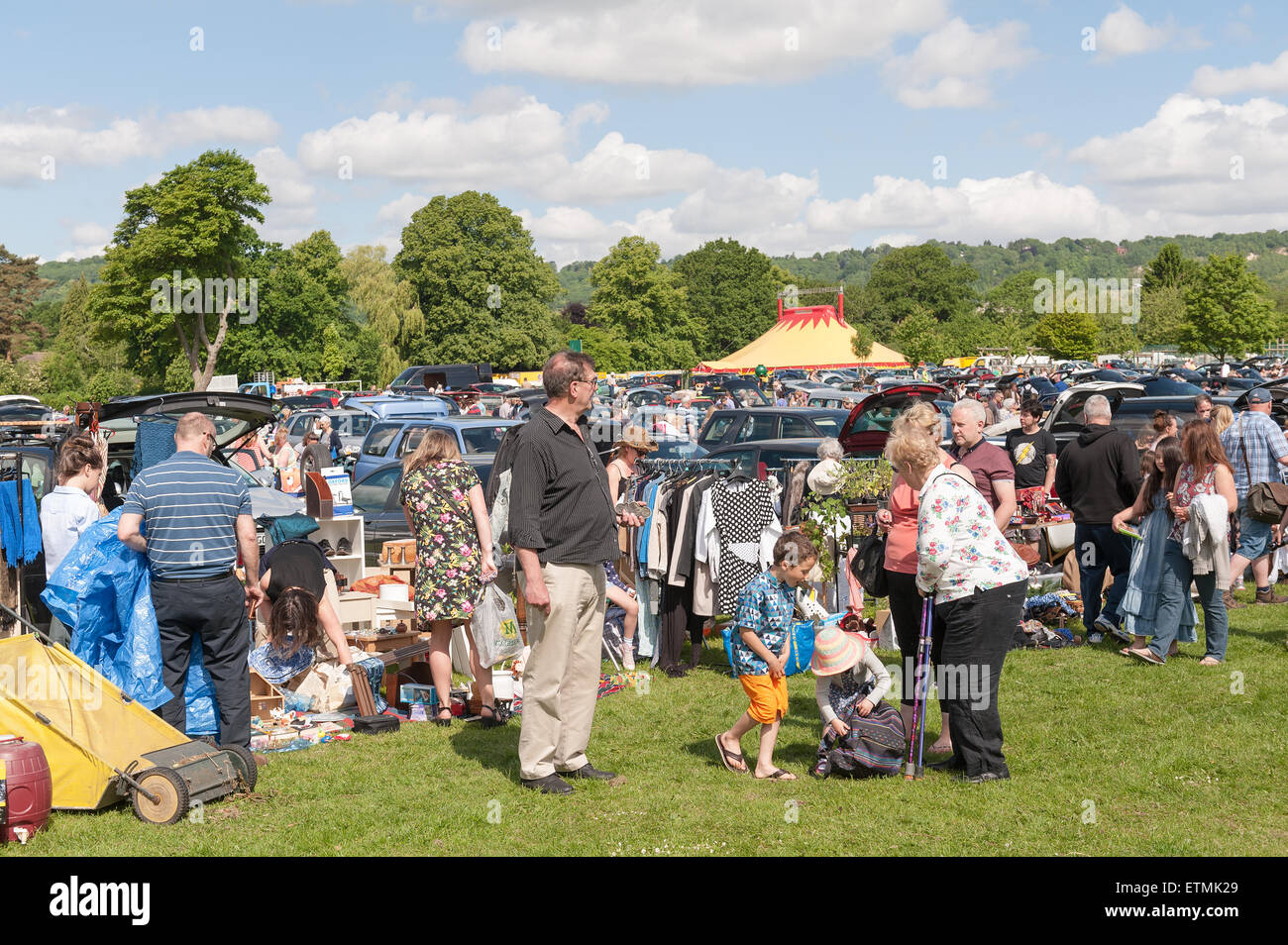 Titsey Rotary Club Car Van Boot Fair at Oxted recreational park Master Park 7th June 2015 Stock