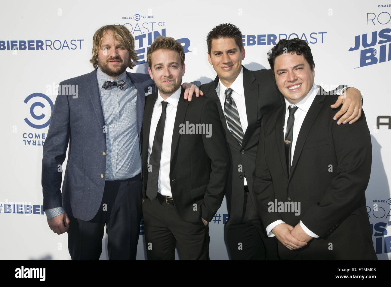 Celebrities attend Comedy Central Roast of Justin Bieber at Sony Studios in Culver City.  Featuring: Lenny Jacobson, Alex Anfanger, Dan Schimpf, Jon Bass Where: Los Angeles, California, United States When: 14 Mar 2015 Credit: Brian To/WENN.com Stock Photo