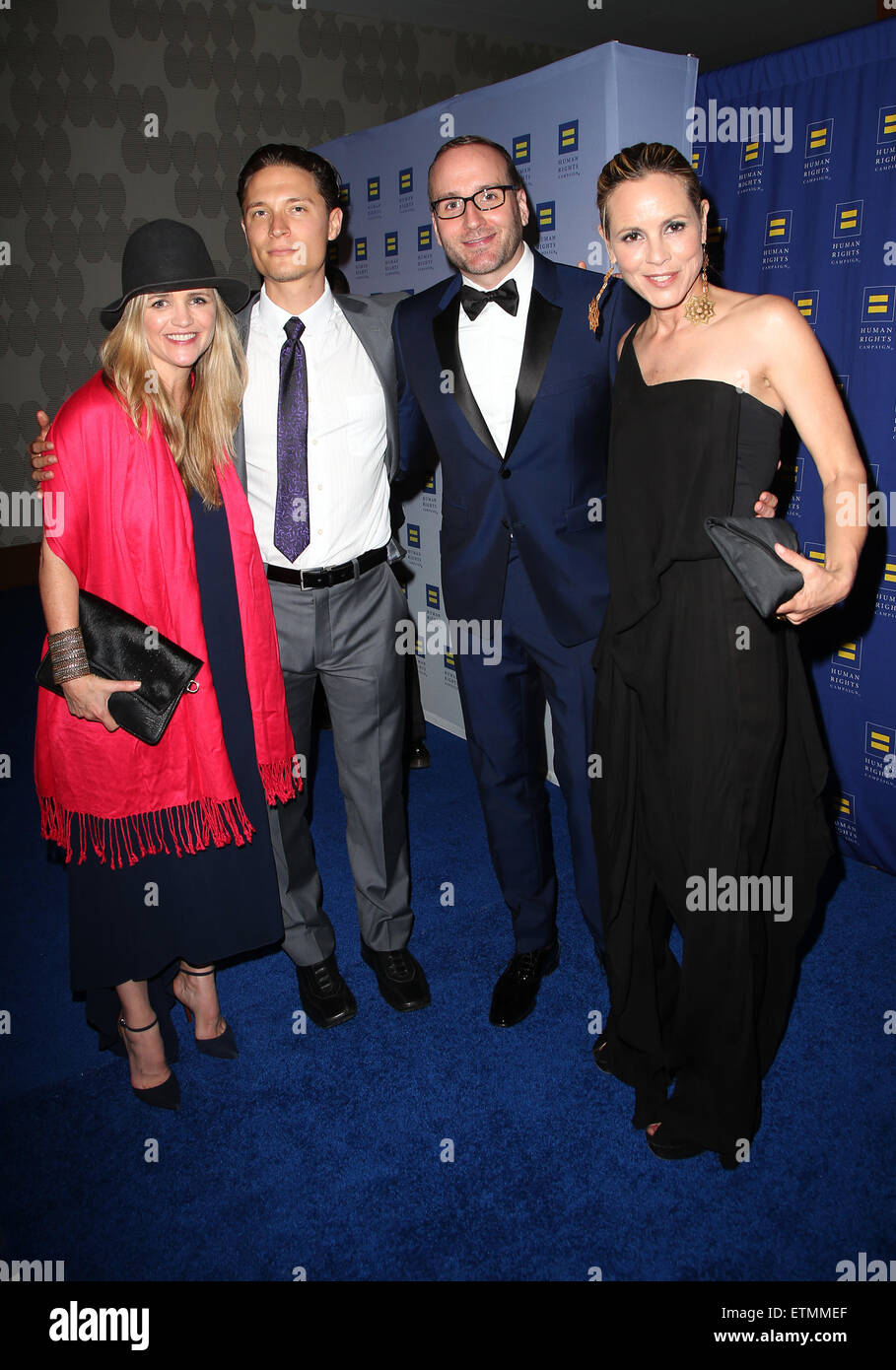 HRC Los Angeles Gala Dinner 2015 at the JW Marriott Hotel at LA Live - Arrivals  Featuring: Clare Munn, Elijah Allan-Blitz, Chad Griffin, Maria Bello Where: Los Angeles, California, United States When: 14 Mar 2015 Credit: FayesVision/WENN.com Stock Photo