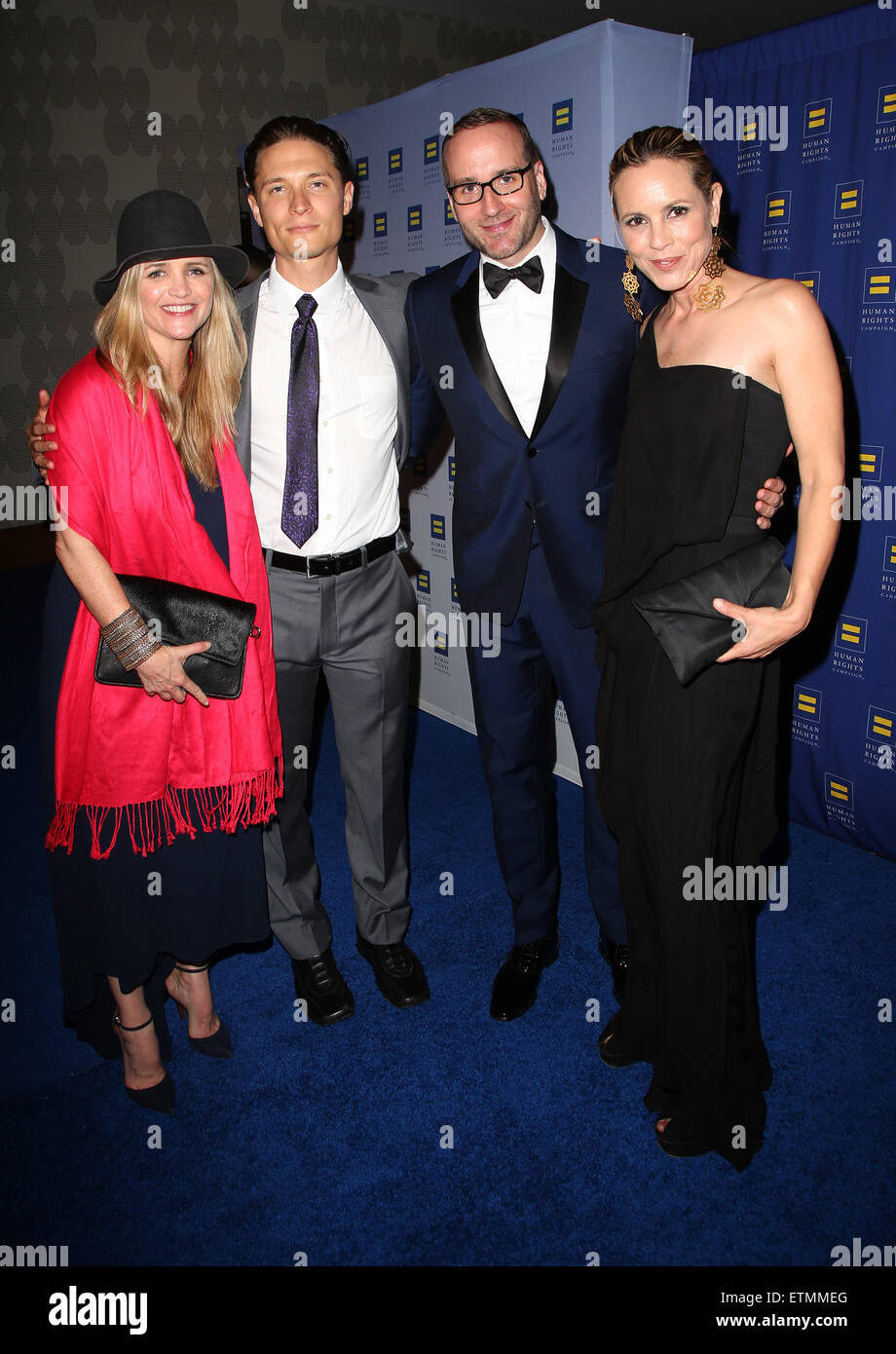 HRC Los Angeles Gala Dinner 2015 at the JW Marriott Hotel at LA Live - Arrivals  Featuring: Clare Munn, Elijah Allan-Blitz, Chad Griffin, Maria Bello Where: Los Angeles, California, United States When: 14 Mar 2015 Credit: FayesVision/WENN.com Stock Photo