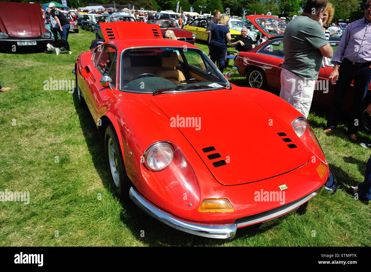 Classic Ferrari Dino car at vintage rally show scolton manor pembrokeshire wales Stock Photo