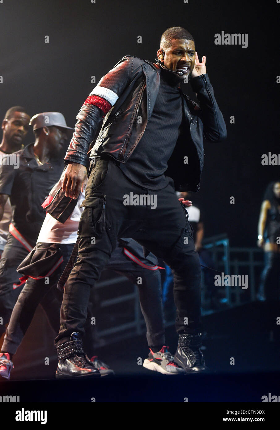 Usher performing live in concert as he opens his UK tour in Nottingham