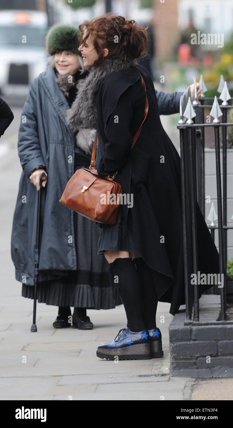 Helena Bonham Carter and Ruby Wax seen out and about in Notting Hill  Featuring: Helena Bonham Carter, Ruby Wax, Elena Propper de Callejon Where: London, United Kingdom When: 16 Mar 2015 Credit: WENN.com Stock Photo