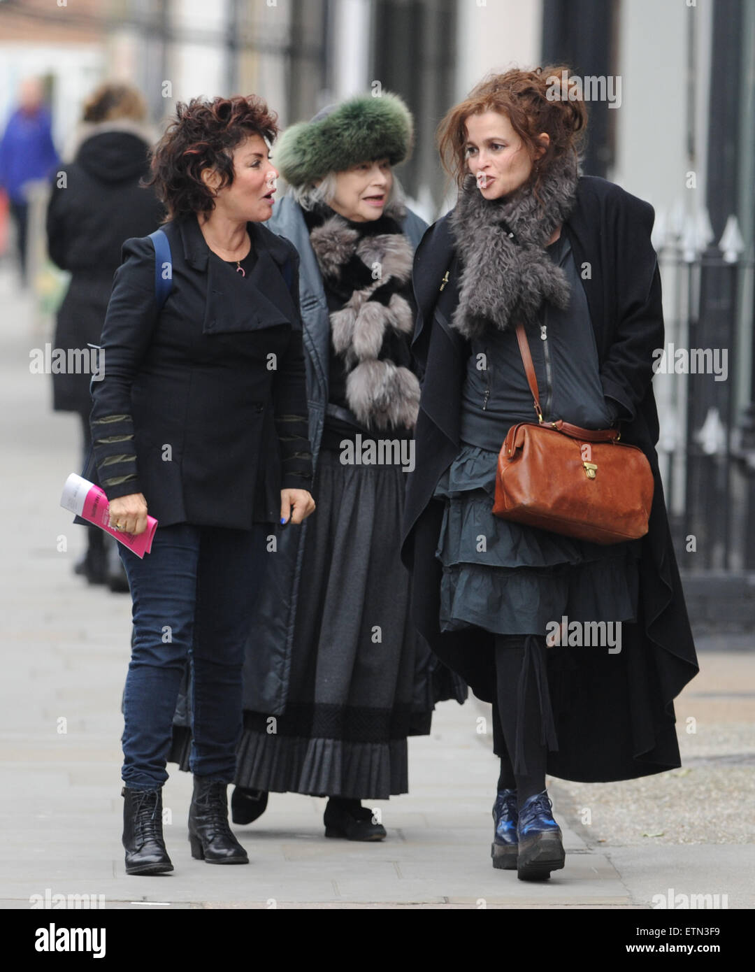 Helena Bonham Carter and Ruby Wax seen out and about in Notting Hill