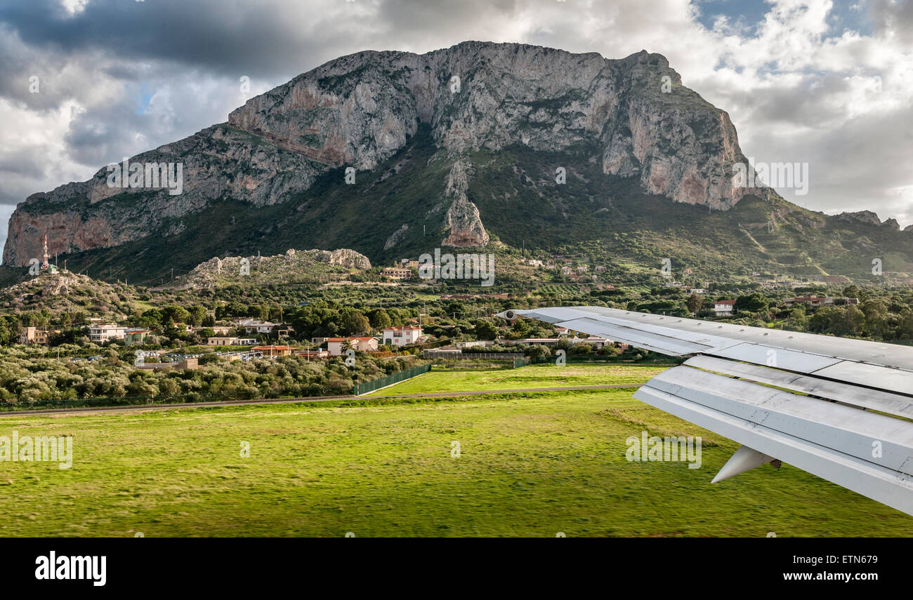 Palermo, Sicily, Italy. The view as you fly in to Palermo Airport (now Falcone-Borsellino, was Punta Raisi) Stock Photo