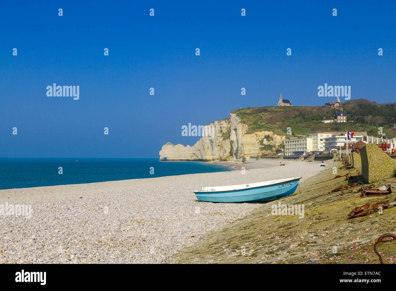 Boat on the beach in Etretat, Normandy, France Stock Photo - Alamy
