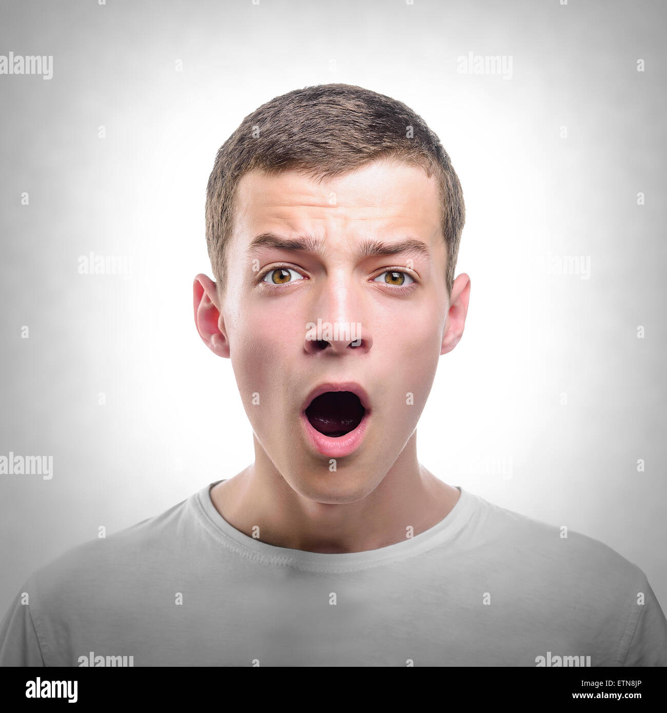 Surprised Young Man. Stock Photo
