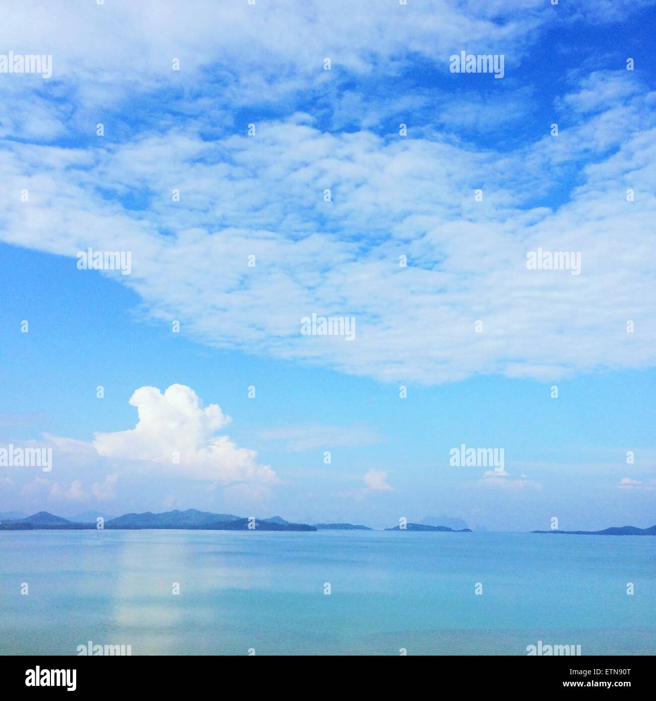Turquoise blue sea and sky, Phuket, Thailand Stock Photo