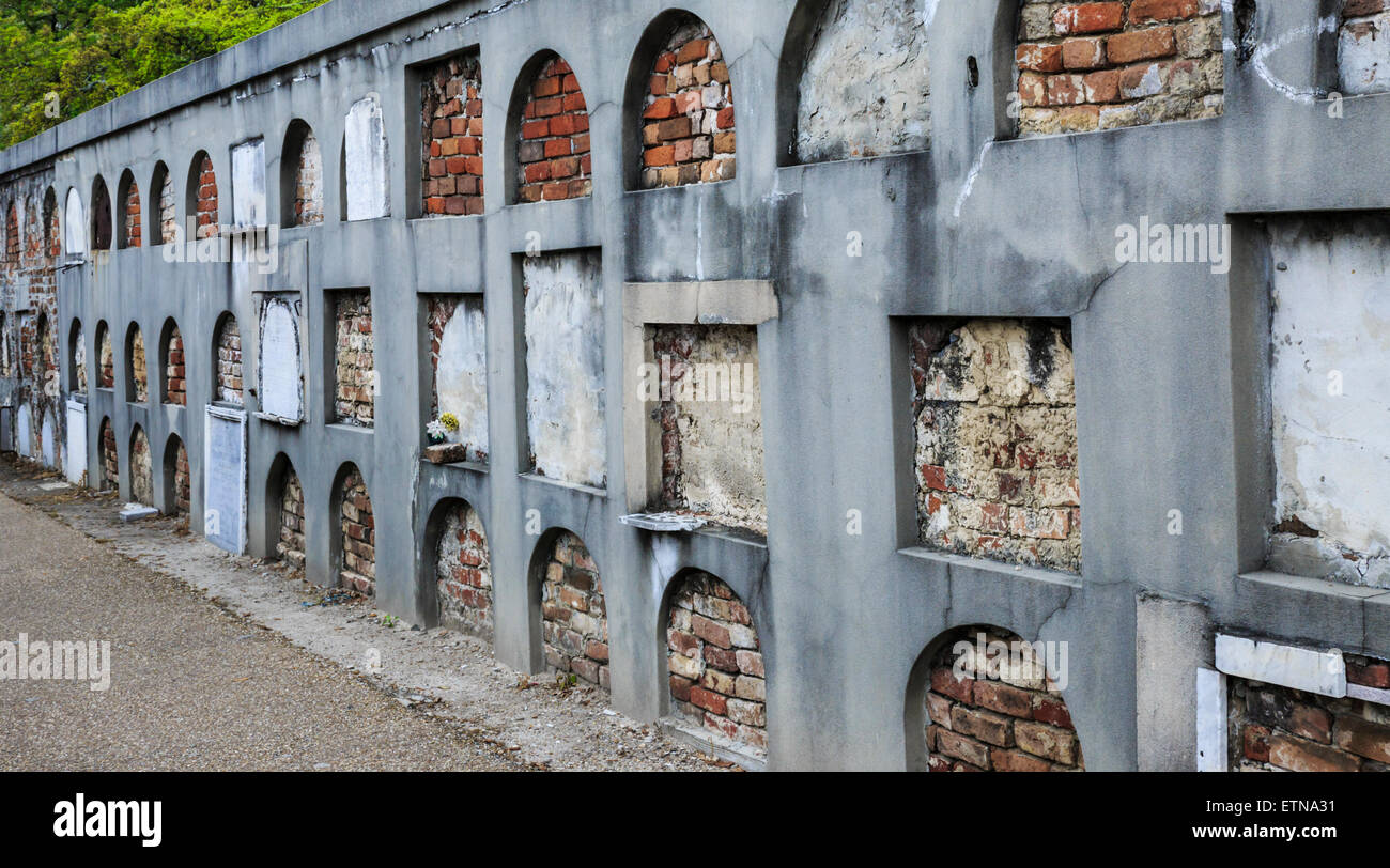 Wall vault at St. Louis Cemetery, New Orleans, Louisiana Stock Photo