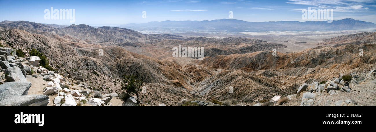 Joshua Tree Park overlooking the San Andreas fault, California, USA Stock Photo