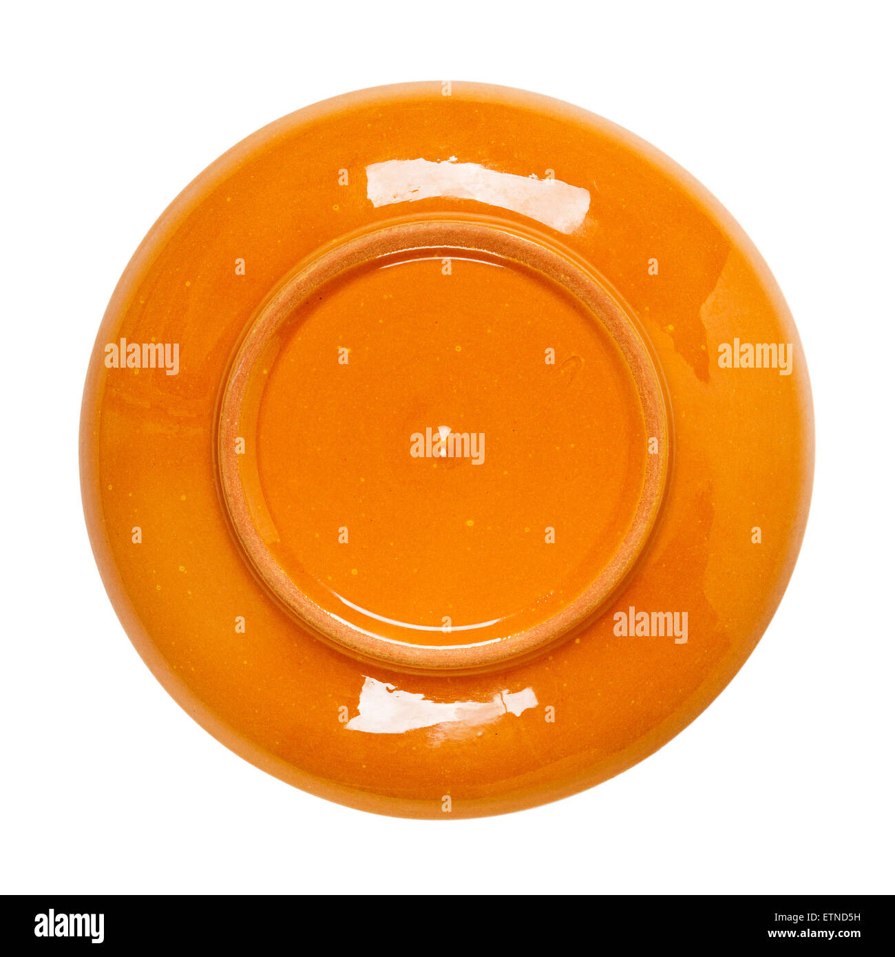 Bottom side of brown plate isolated on white background Stock Photo Alamy