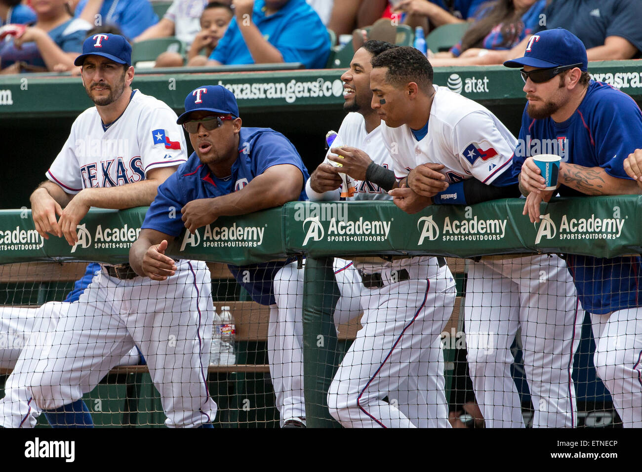 Arlington, TX, USA. 14th June, 2015. Texas Rangers third baseman Adrian ...