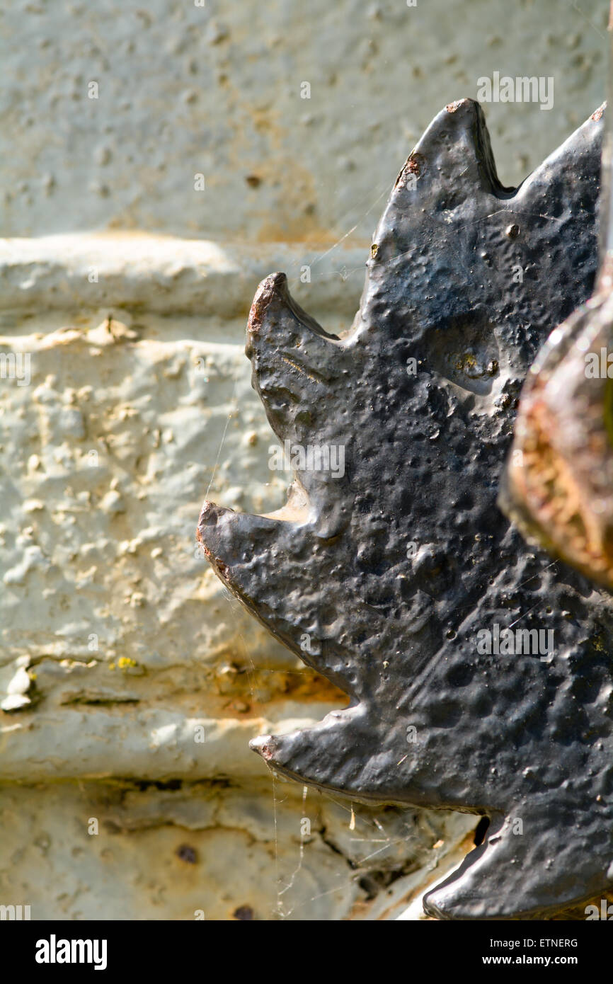 Canal lock gear cog plates alongside the River Ouse in Great Barford ...