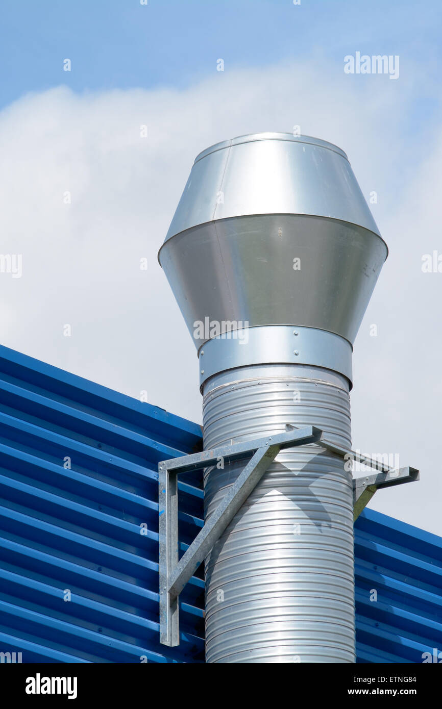 Industrial Unit with aluminum chimney Stock Photo Alamy