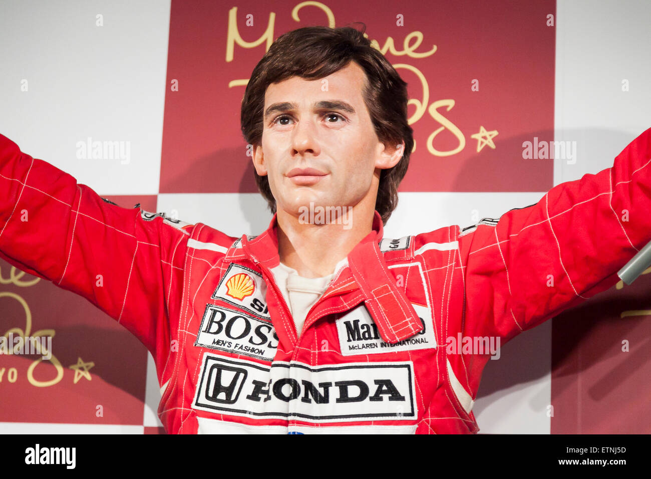 A wax figure of Ayrton Senna, Brazilian racing driver on display at the ...