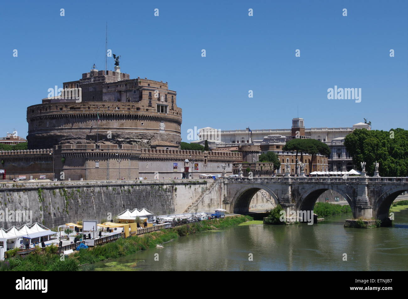 Castel Sant' Angelo,Rome,River Tiber,Castel Sant' Angelo,Rome,River Tiber Natural lighting, Natural Landscape, Unfiltered Stock Photo