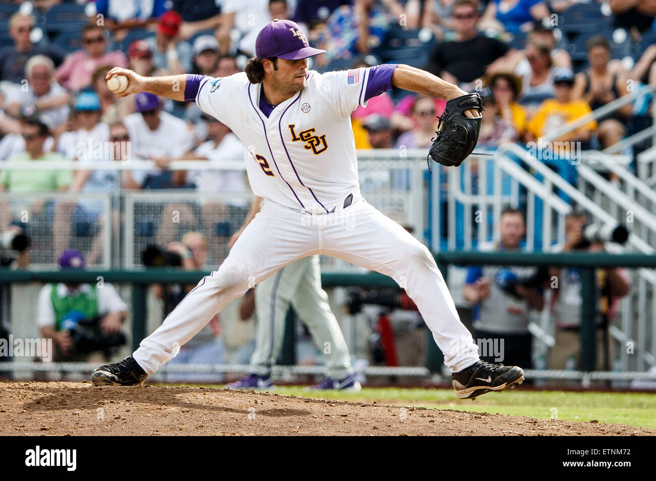 June 14, 2015 LSU relief pitcher Alden Cartwright 32 in action during