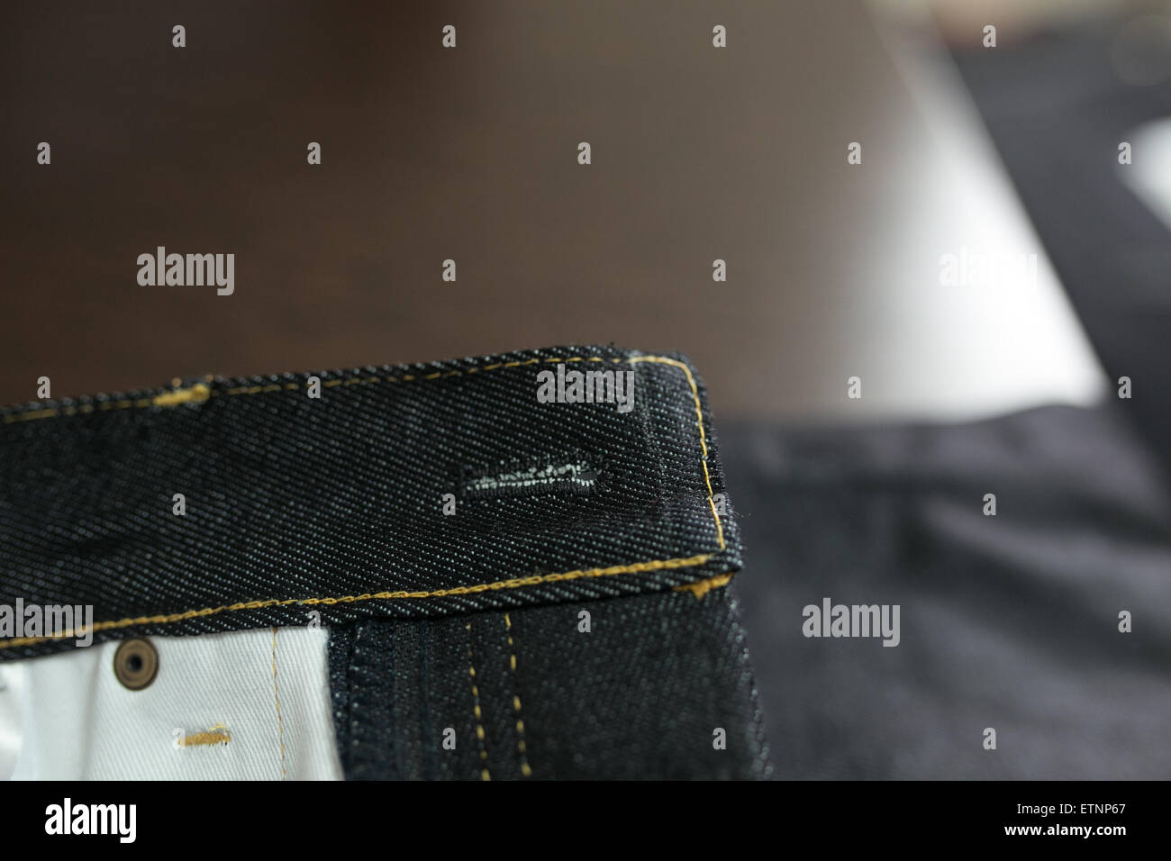 Selvedge denim jeans closeups Stock Photo - Alamy