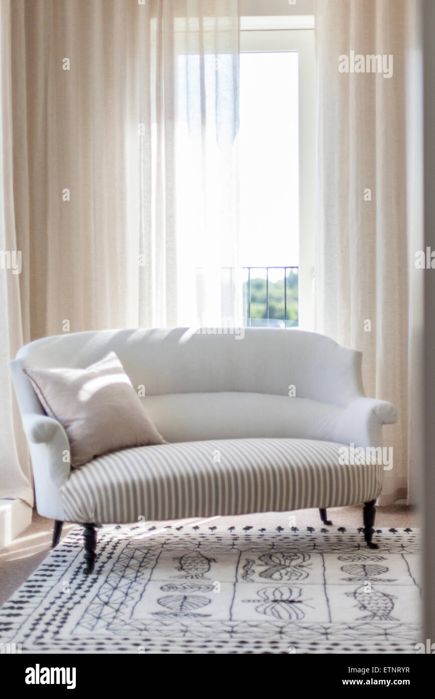 Vintage striped sofa Stock Photo Alamy