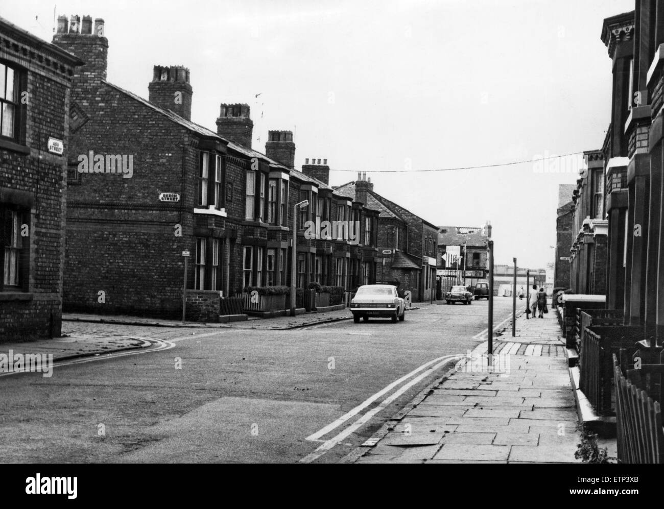 Double white lines on Ash Street. 6th September 1968. Stock Photo