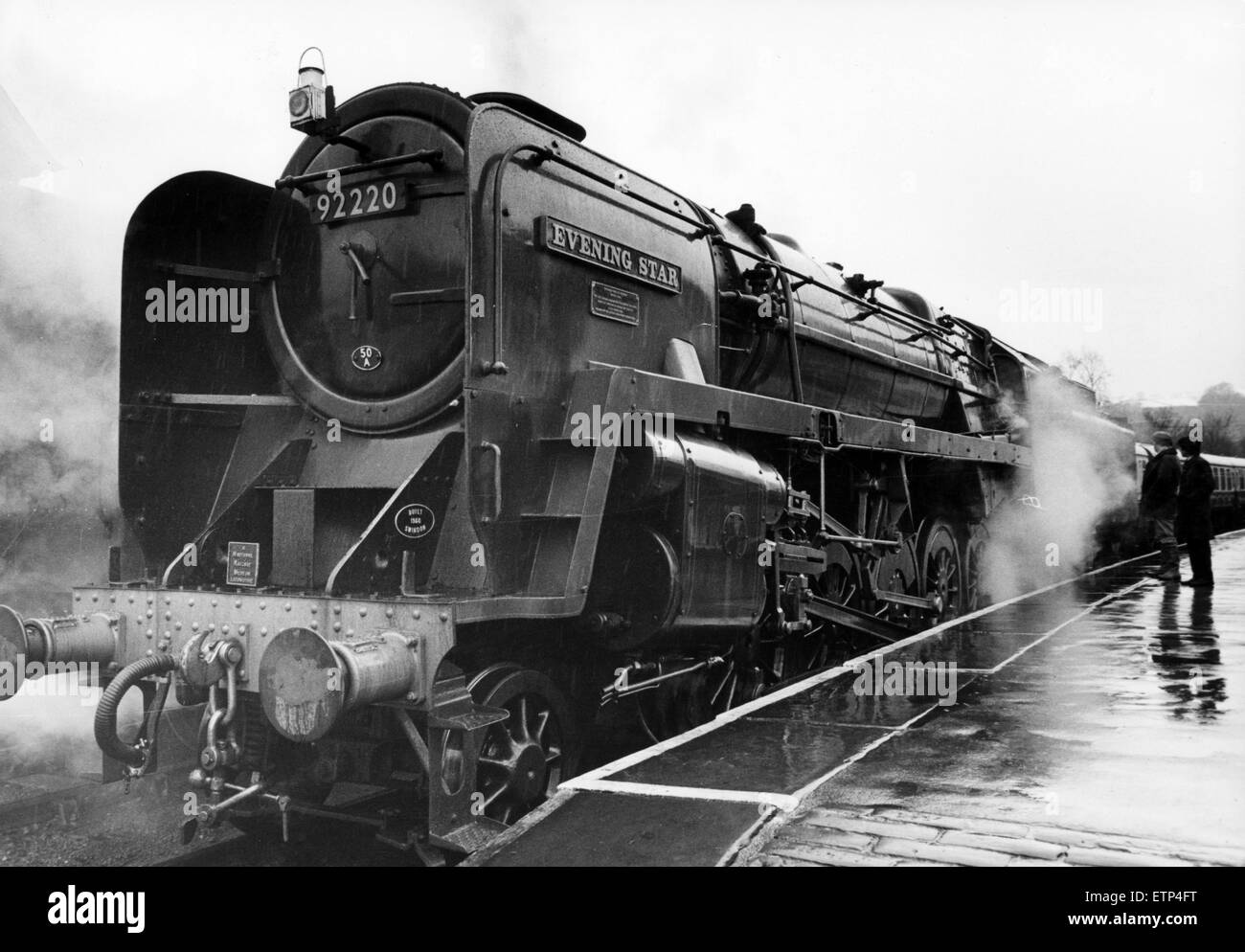 92220 Evening Star, the last steam locomotive built for British Rail in 1960, will be running on the Grosmont to Pickering line, on Tuesdays and at weekends, for the next to weeks, to mark the 150th anniversay of the Whitby and Pickering Railway. Pictured Stock Photo