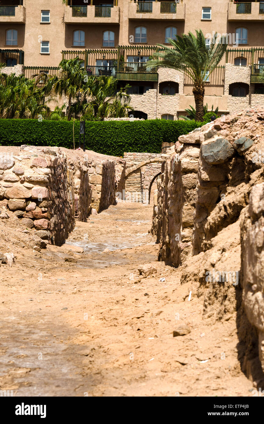Ancient Aqaba. Jordan. Arabia. Ruins of medieval Ayla city, Aqaba, Jordan Stock Photo