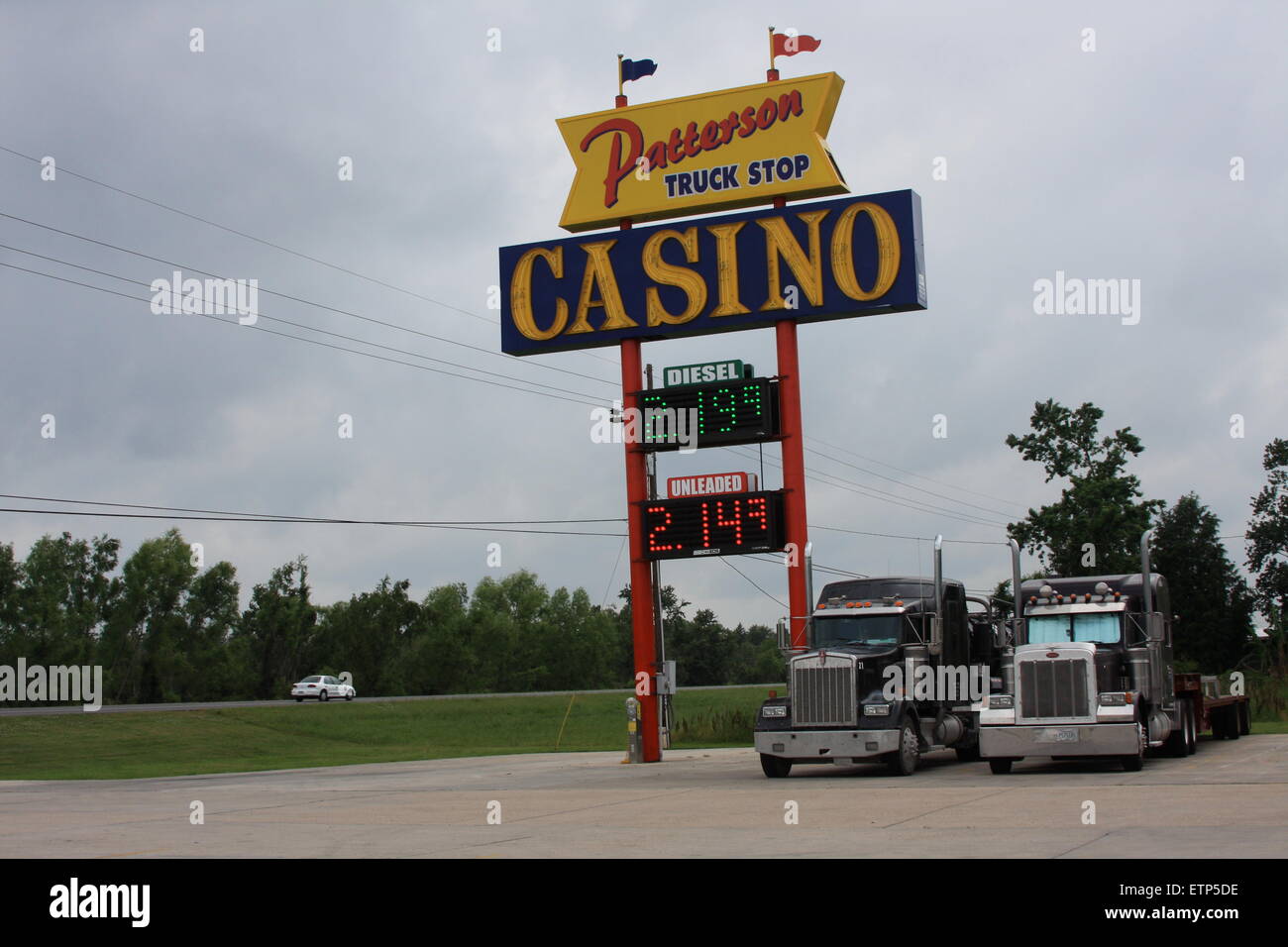 Truck stop with casino in southern Louisiana USA Stock Photo