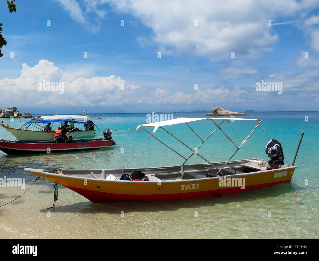 Boats At Pulau Perhentian Besar, Perhentian Islands, Malaysia, Asia ...