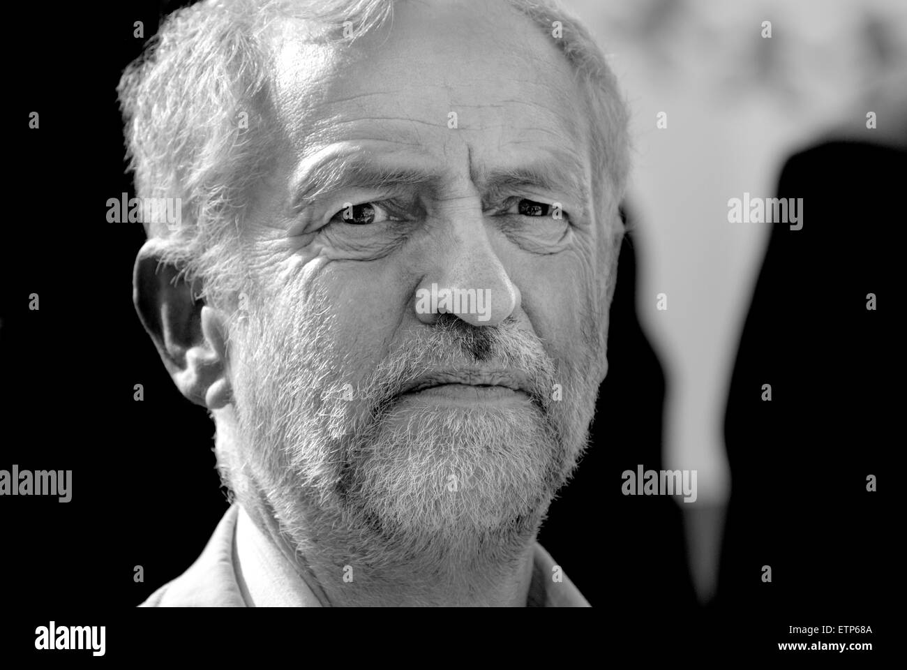 Jeremy Corbyn MP (Labour member for Islington North) at a protest against Cuts in legal Aid in London Stock Photo