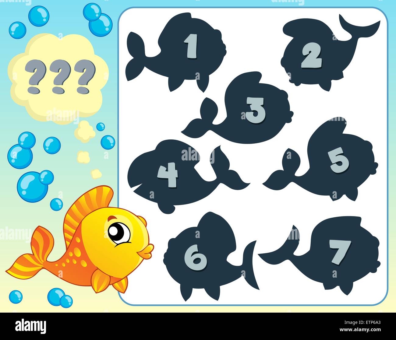 Fish riddle theme image 6 - picture illustration Stock Photo - Alamy