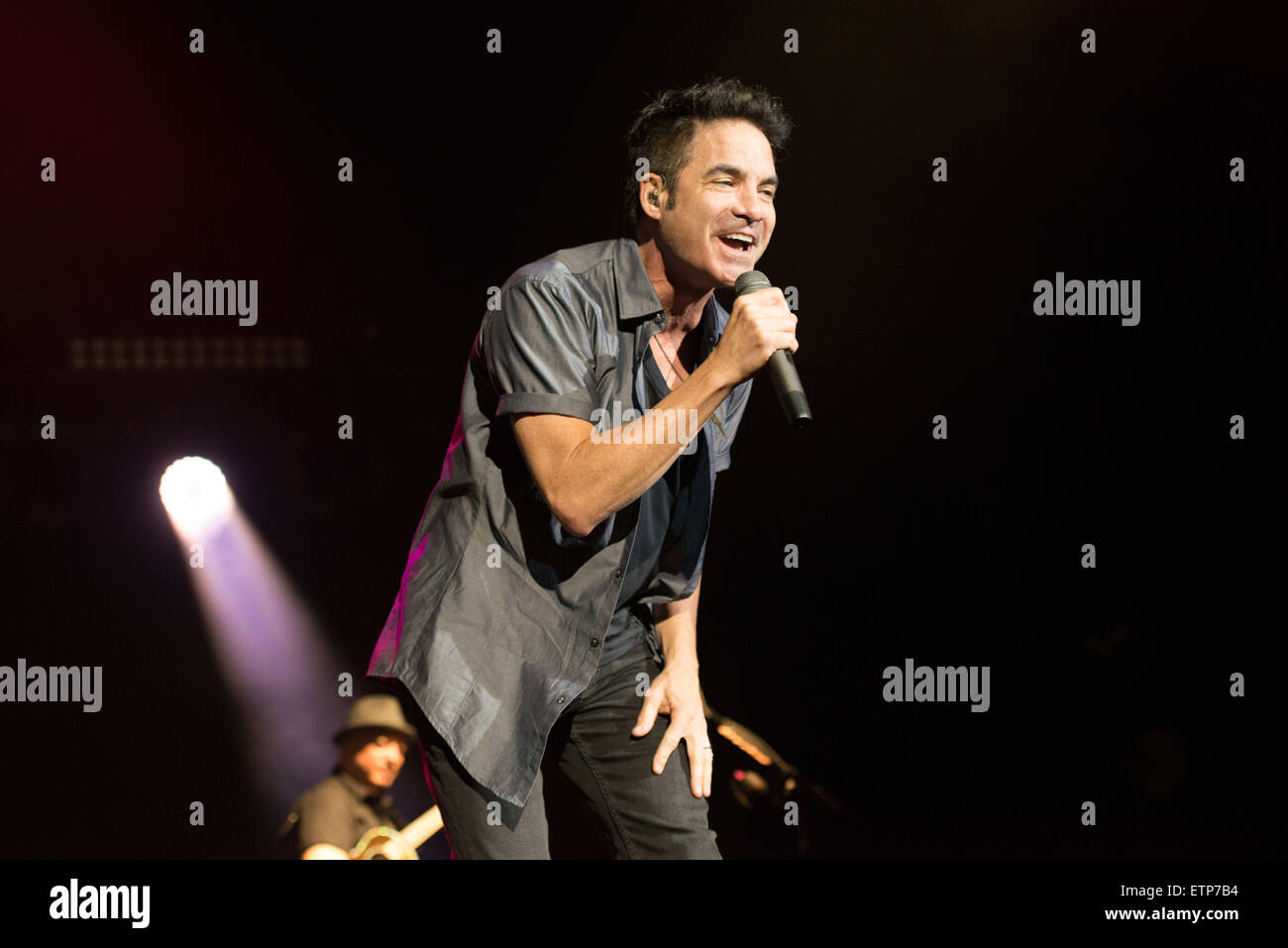 Camden, New Jersey, USA. 14th June, 2015. PAT MONAHAN, lead singer of the band TRAIN, performing at the Susquehanna Bank Center as part of the Picasso at the Wheel Tour Credit:  Ricky Fitchett/ZUMA Wire/Alamy Live News Stock Photo