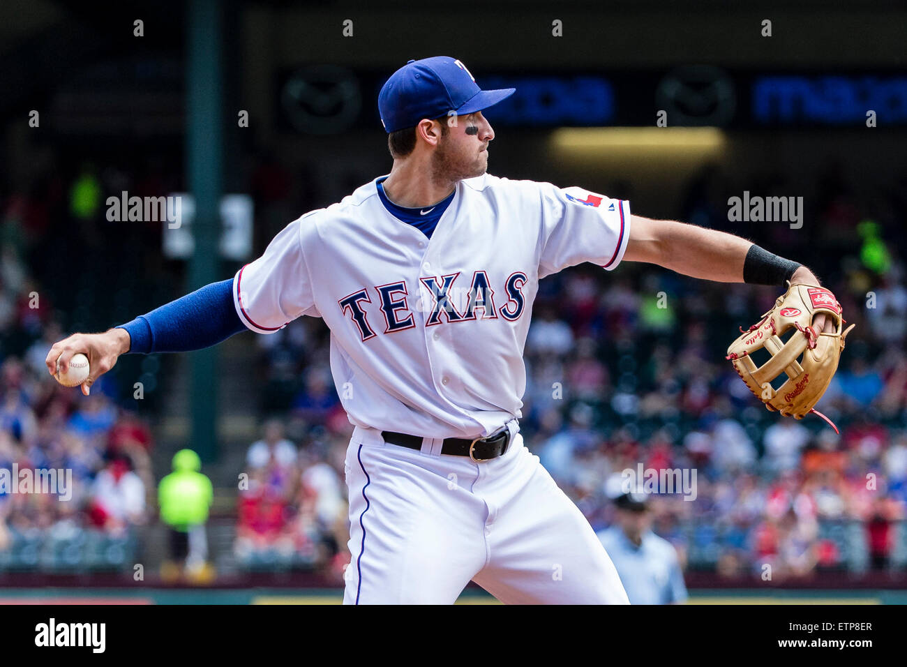 Arlington, TX, USA. 13th June, 2015. Texas Rangers third baseman Joey ...