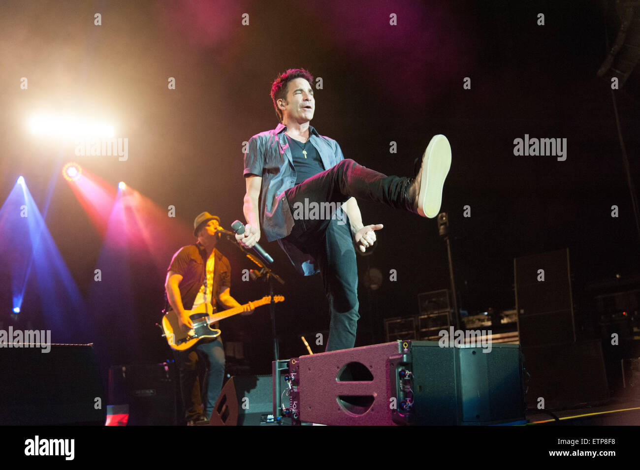 Camden, New Jersey, USA. 14th June, 2015. PAT MONAHAN, lead singer of the band TRAIN, performing at the Susquehanna Bank Center as part of the Picasso at the Wheel Tour Credit:  Ricky Fitchett/ZUMA Wire/Alamy Live News Stock Photo