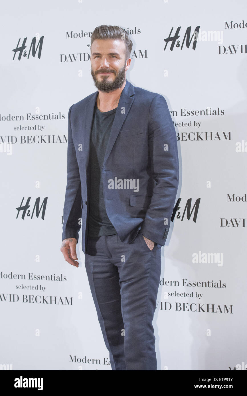 David Beckham presents the Modern Essentials collection by H&M in Madrid  Featuring: David Beckham Where: Madrid, Spain When: 20 Mar 2015 Credit:  Oscar Gonzalez/WENN.com Stock Photo - Alamy