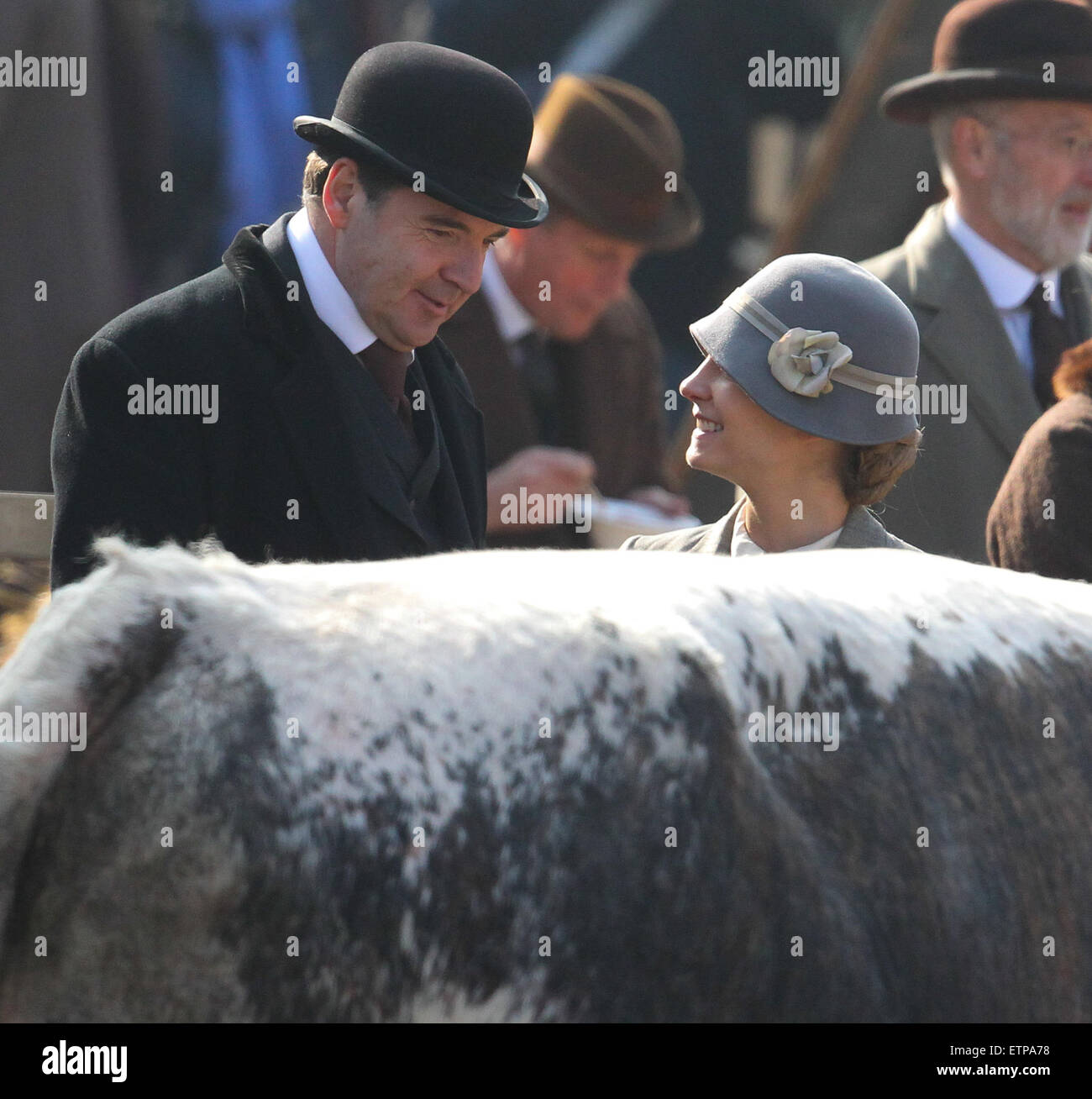 Cast shoot scenes for the new series of Downton Abbey in Wiltshire  Featuring: Brendan Coyle, Joanne Froggatt Where: Wiltshire, United Kingdom When: 20 Mar 2015 Credit: WENN.com Stock Photo