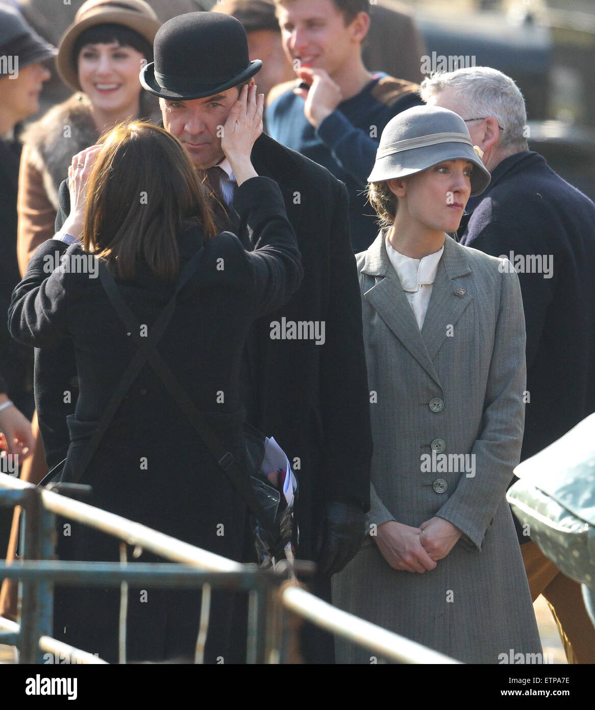 Cast shoot scenes for the new series of Downton Abbey in Wiltshire  Featuring: Brendan Coyle, Joanne Froggatt Where: Wiltshire, United Kingdom When: 20 Mar 2015 Credit: WENN.com Stock Photo