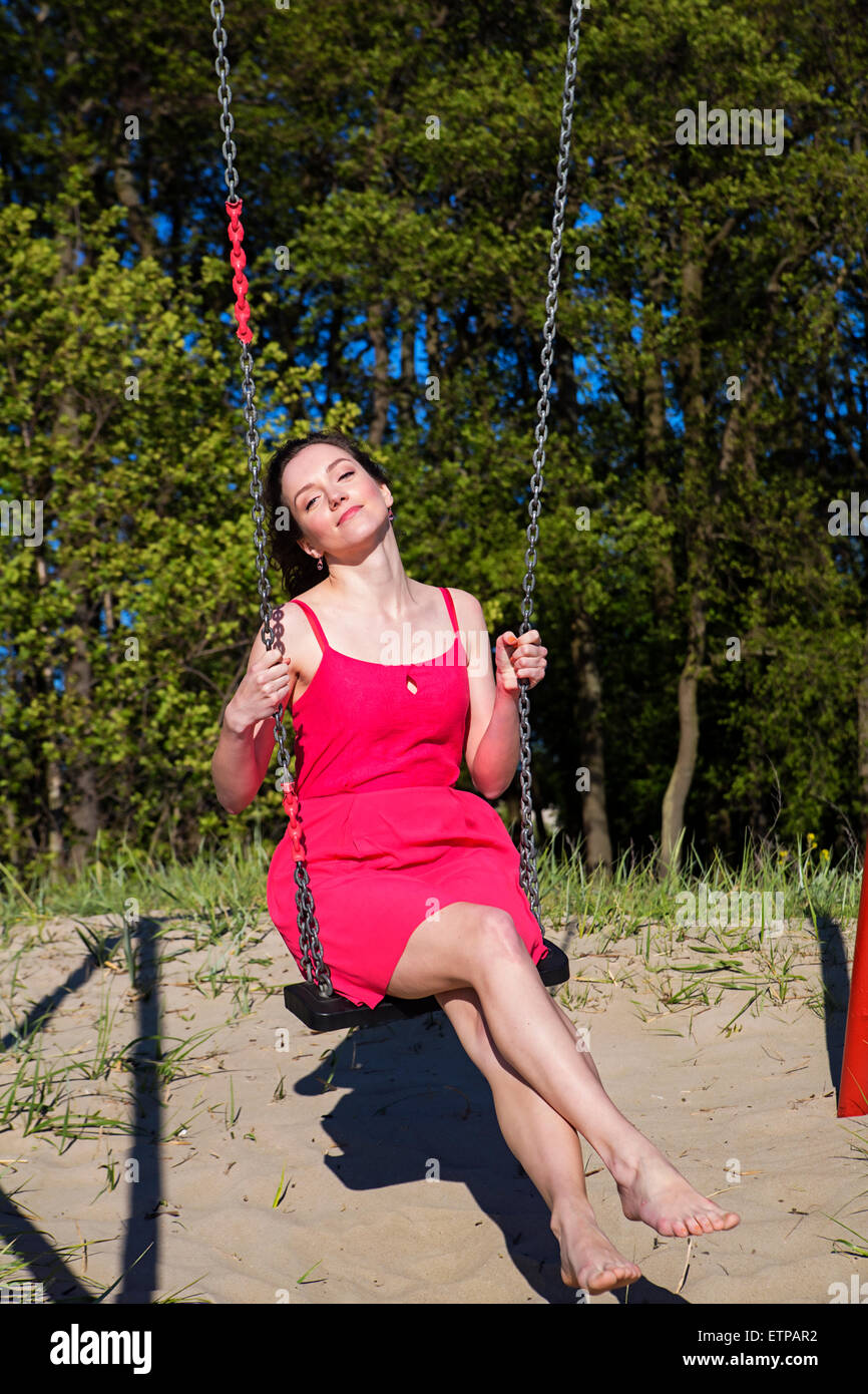 Woman in pink beautiful dress hi-res stock photography and images - Alamy