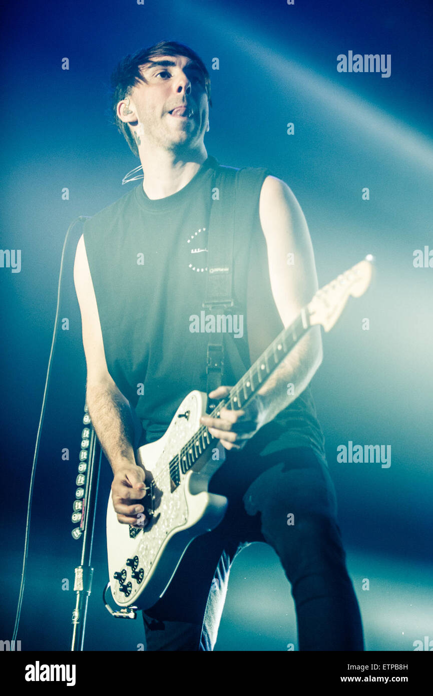 All Time Low performing live in concert their first headline UK arena show with a old out crowd. It was filmed for a DVD of the concert at The SSE Arena Wembley in London.  Featuring: Alex Gaskarth Where: London, United Kingdom When: 20 Mar 2015 Credit: WENN.com Stock Photo