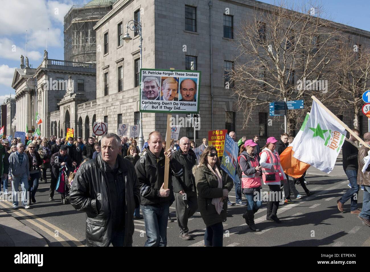 Thousands of Irish Water protesters representing many regions pass by ...