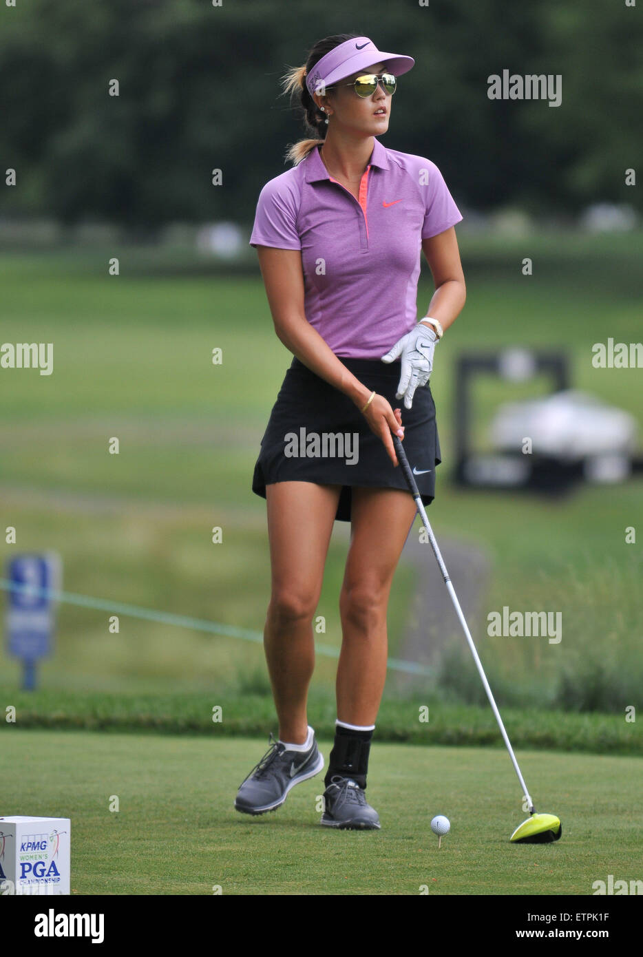 Michelle Wie in action during the KPMG Women's PGA Championship at Westchester Country Club in Harrison, New York. Gregory Vasil/Cal Sport Media Stock Photo