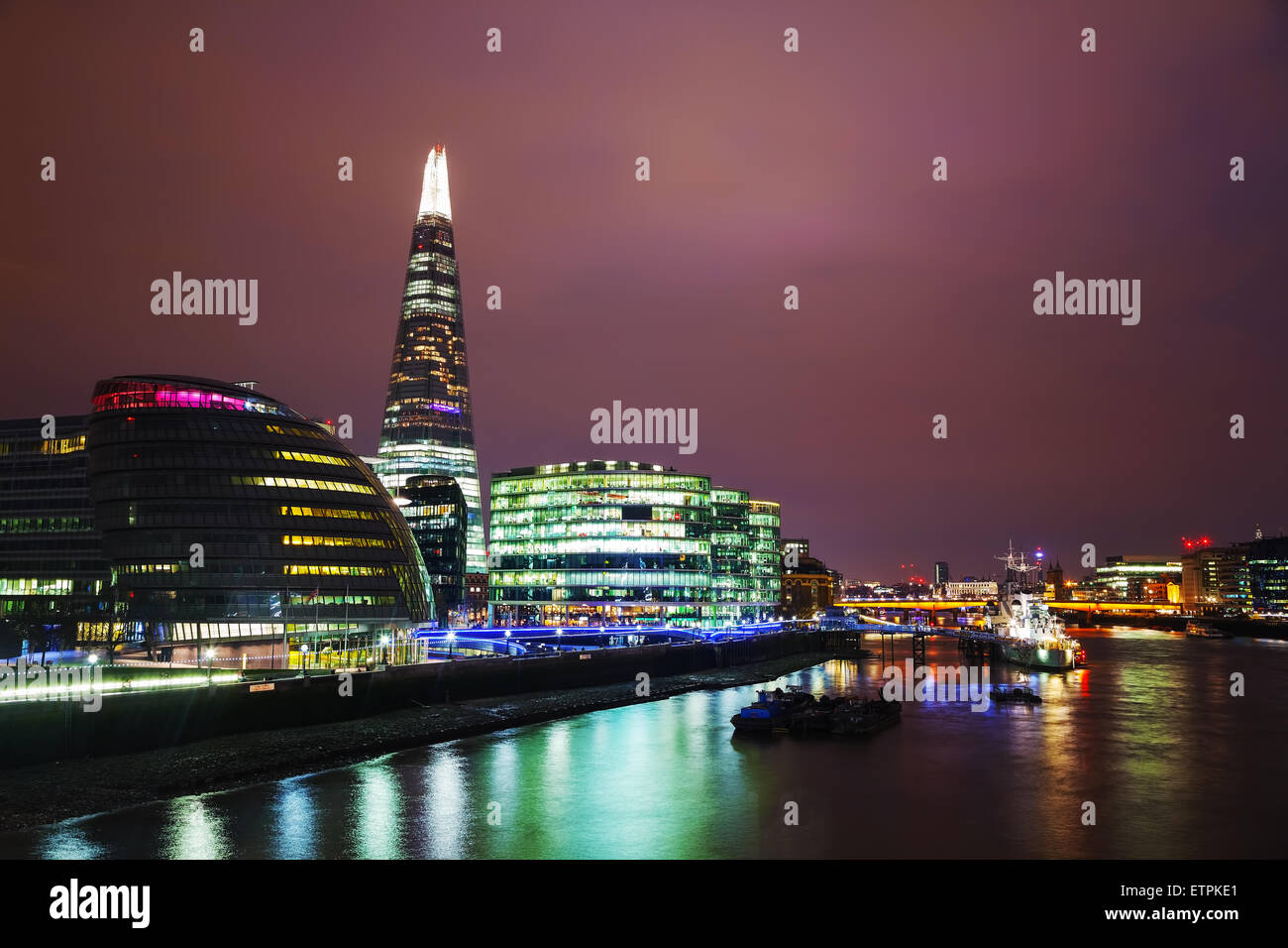 LONDON - APRIL 4: Overview of London with the Shard of Glass on April 4, 2015 in London, UK. Standing 306 metres high. Stock Photo