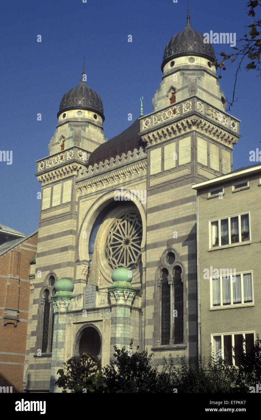 BEL, Belgium, Antwerp, the synagogue at the Bouwm Street.  BEL, Belgien, Antwerpen, die Synagoge in der Bouwmstrasse. Stock Photo