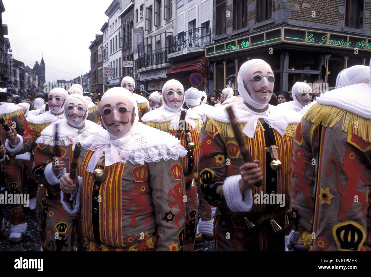 BEL, Belgium, Hainaut, Binche, carnival, the Gilles of Binche.  BEL, Belgien, Hennegau, Binche, Karneval, die Gilles. Stock Photo