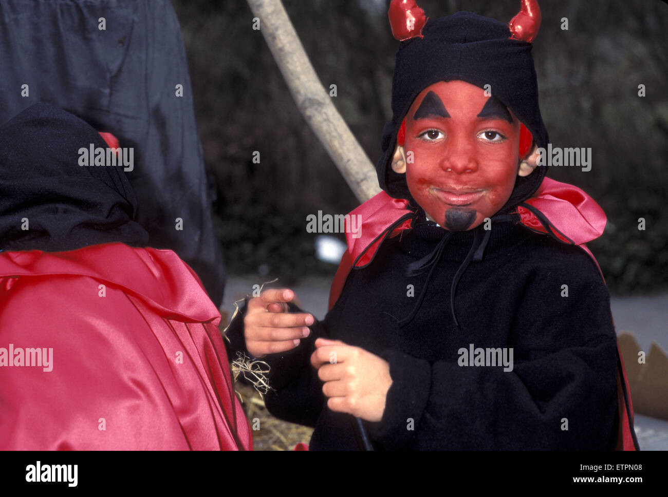 BEL, Belgium, Namur, Fosses-la-Ville, carnival, boy in a devil costume..  BEL, Belgien, Namur, Fosses-la-Ville, Karneval, Junge  Stock Photo