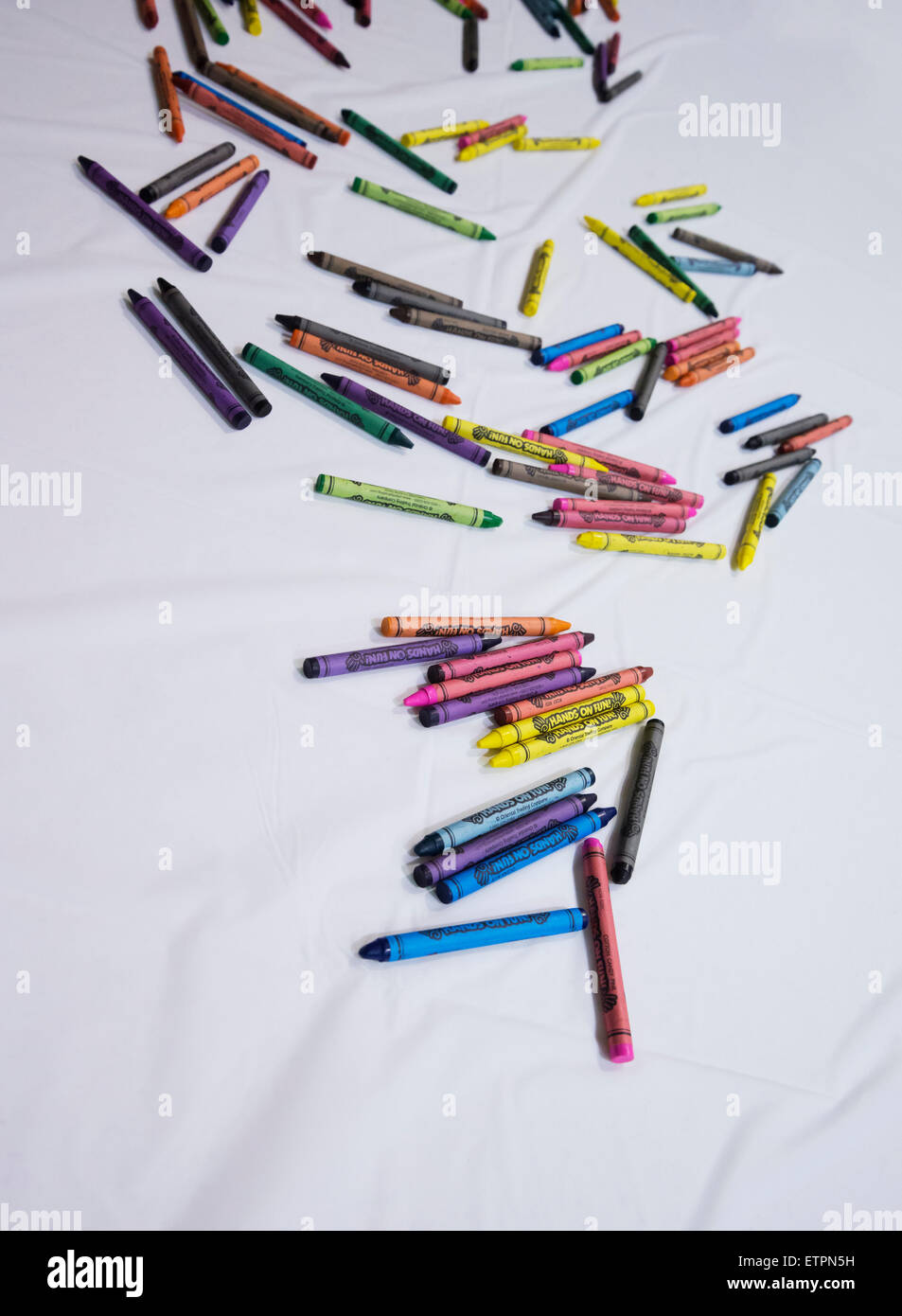 Markers and crayons on table hi-res stock photography and images - Alamy